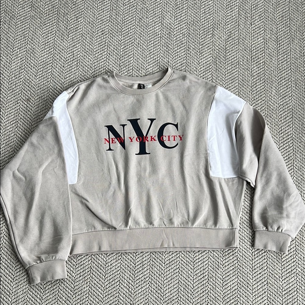 Beige NYC Graphic Sweater
